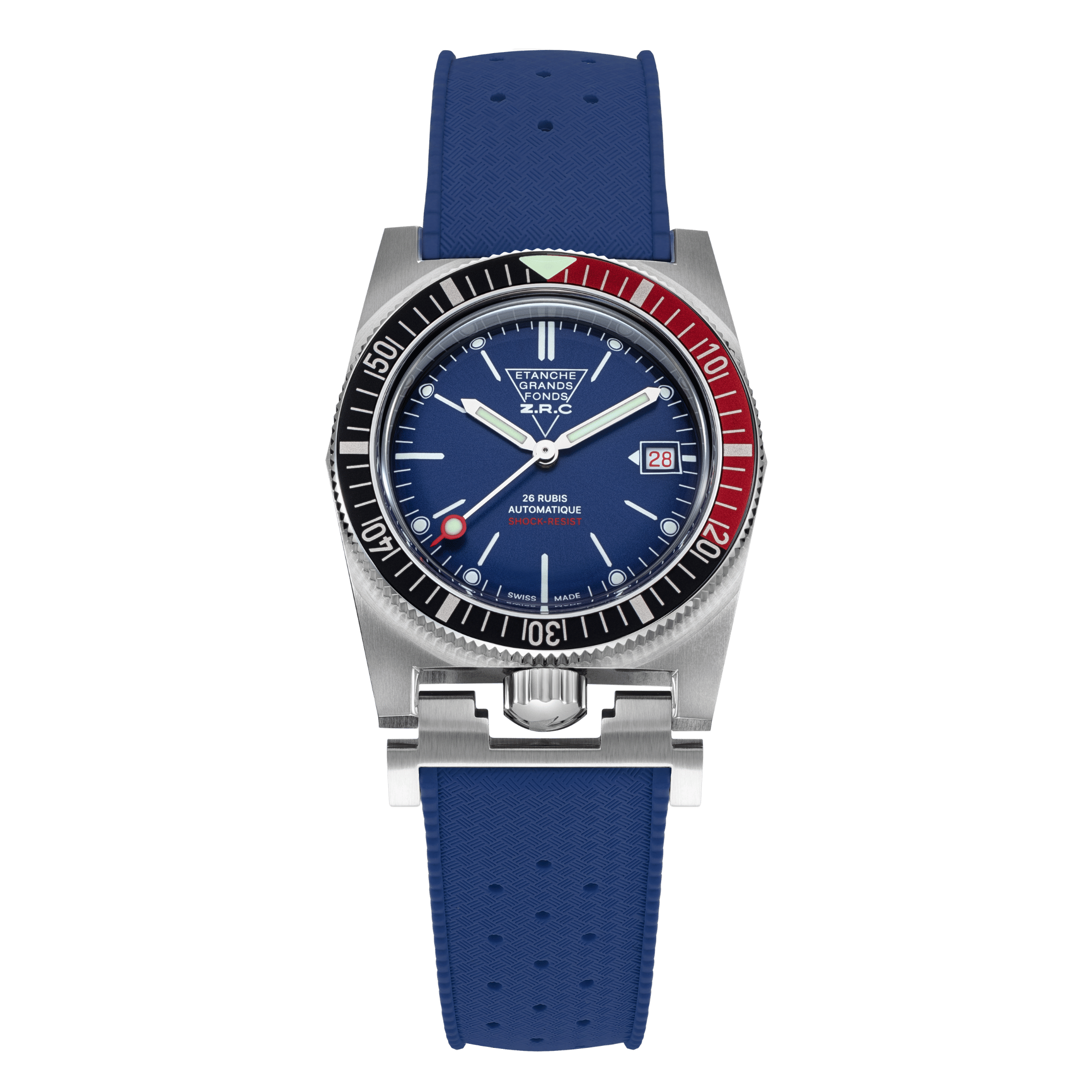 Montre ZRC Grands Fonds 300 HERITAGE Série 3 "Pepsi" cadran bleu bracelet caoutchouc 39 mm