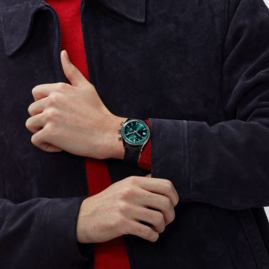 TAG Heuer Carrera Chronograph DATO automatic watch green dial leather strap 39 mm CBS2211.FC6545