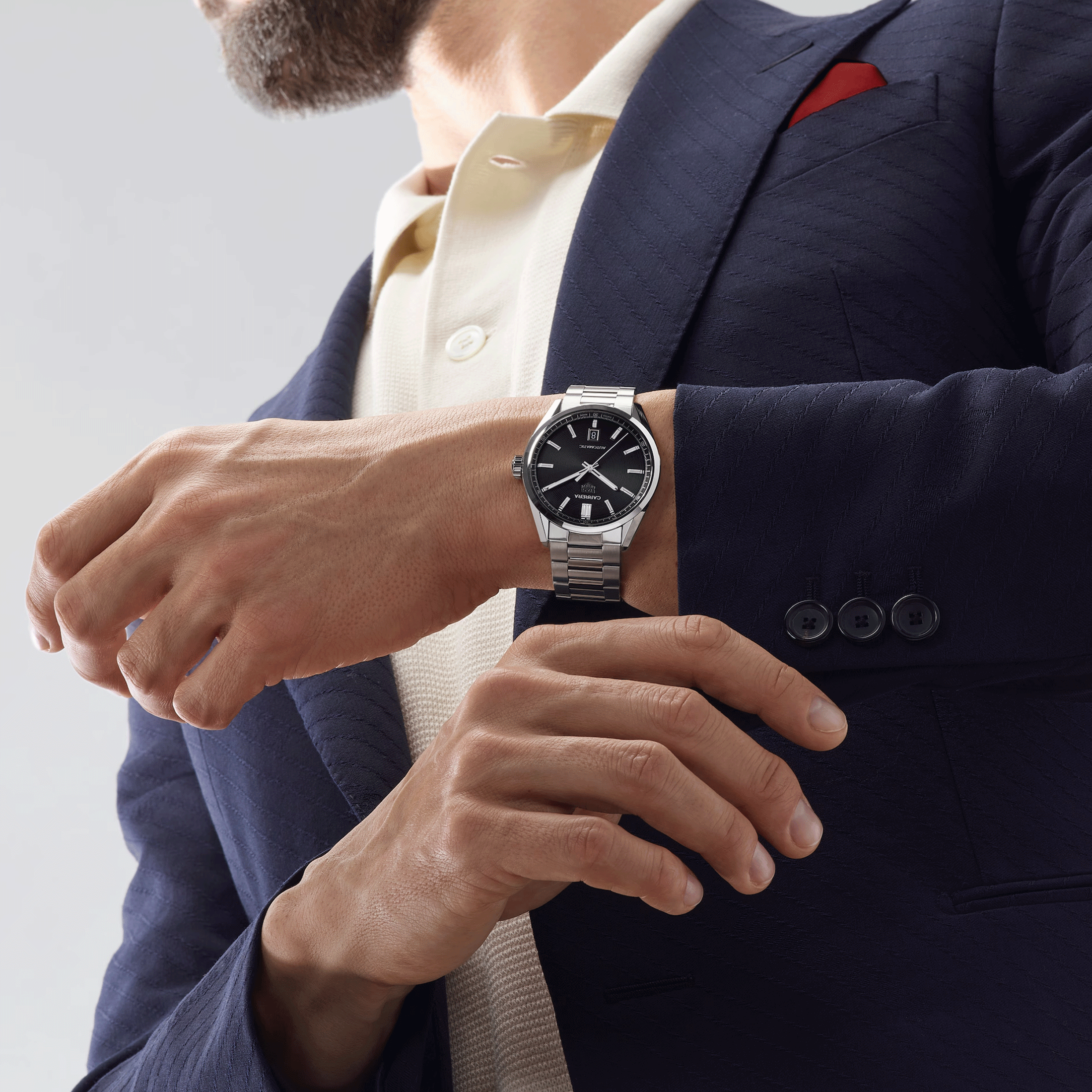 Montre Tag Heuer Carrera Calibre 5 automatique cadran noir bracelet acier 39 mm WBN2110.BA0639