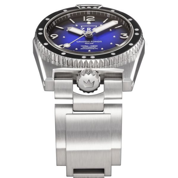 ZRC GRANDS FONDS 300 MN64 HETERIUM METAL automatic blue dial steel bracelet 41,5 mm