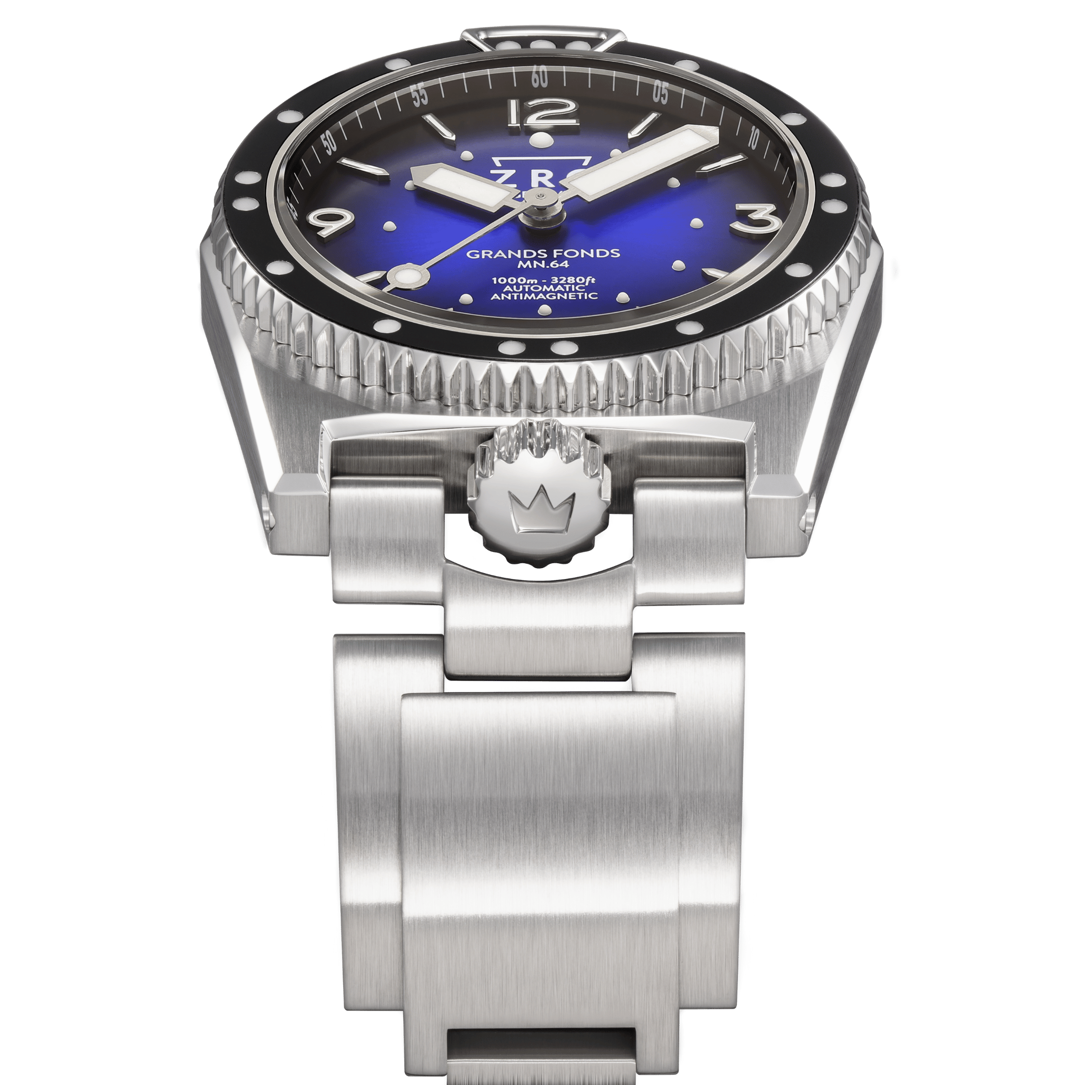 ZRC GRANDS FONDS 300 MN64 HETERIUM METAL automatic blue dial steel bracelet 41,5 mm