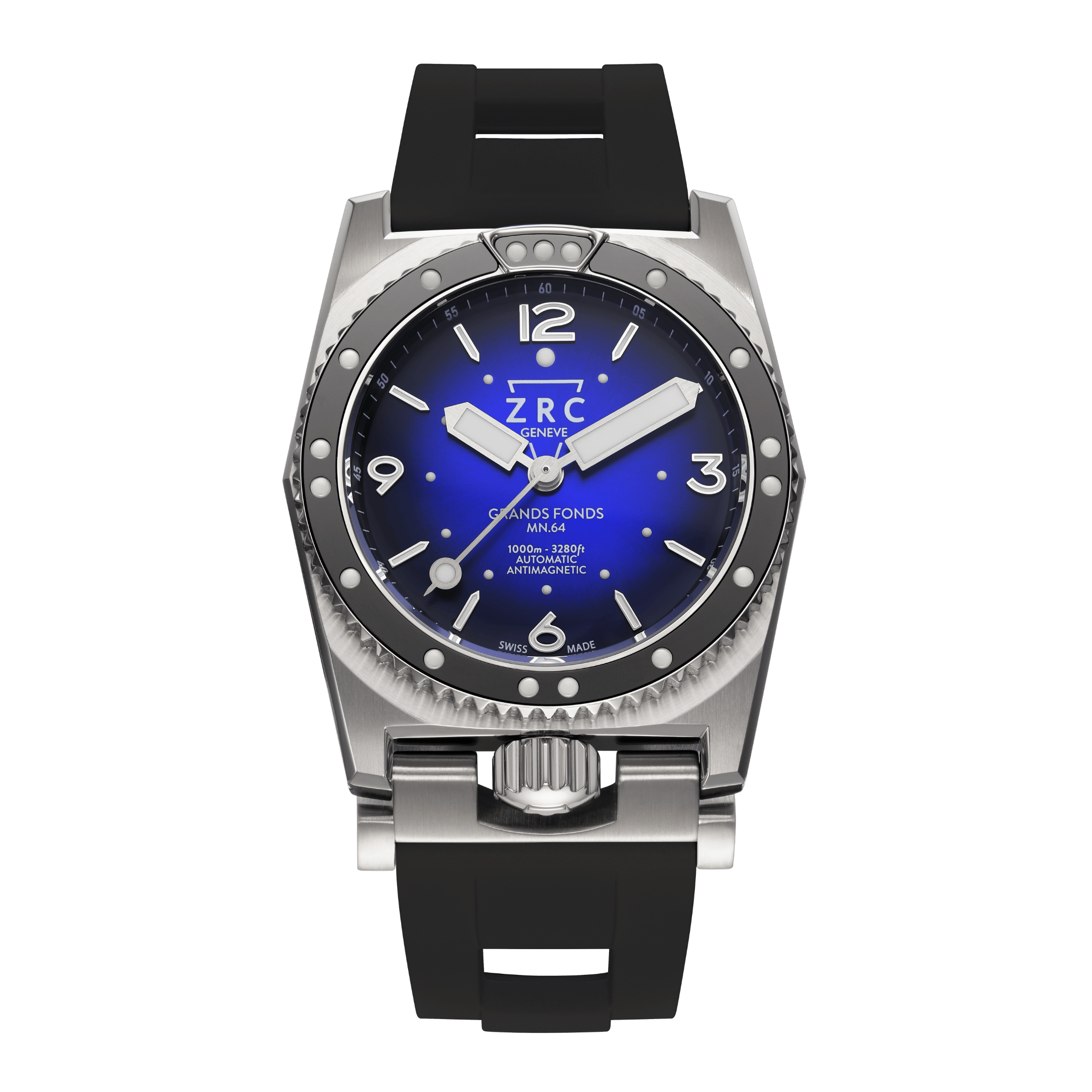 ZRC GRANDS FONDS 300 MN64 HETERIUM RUBBER automatic blue dial rubber bracelet 41,5 mm
