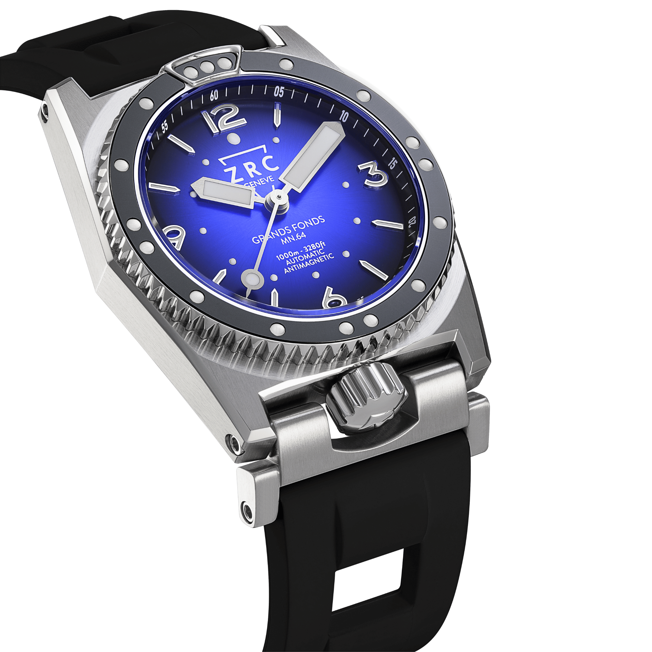 ZRC GRANDS FONDS 300 MN64 HETERIUM RUBBER automatic blue dial rubber bracelet 41,5 mm