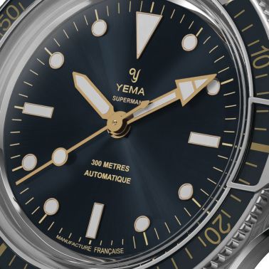 Montre Yema Superman Gilt CMM.10 automatique cadran bleu bracelet acier 41 mm