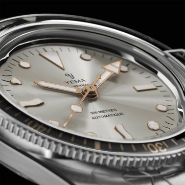 Yema Superman Gilt CMM.10 automatic grey dial steel bracelet 39 mm