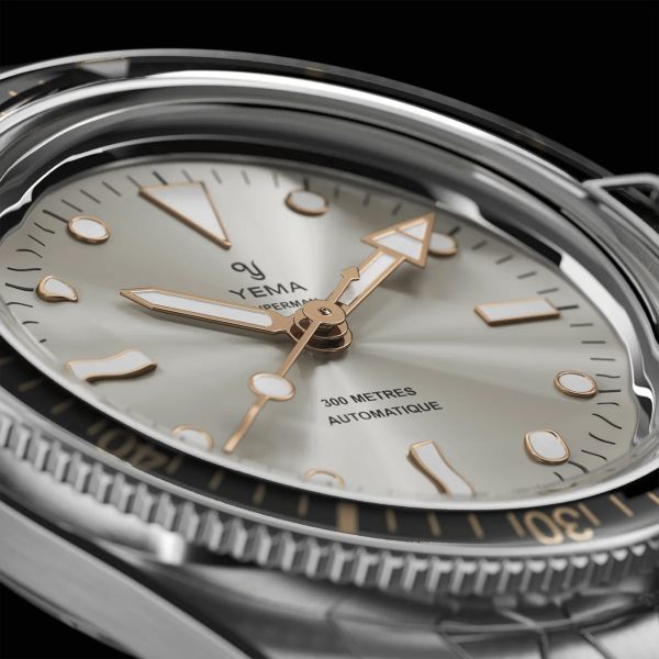 Yema Superman Gilt CMM.10 automatic grey dial steel bracelet 39 mm