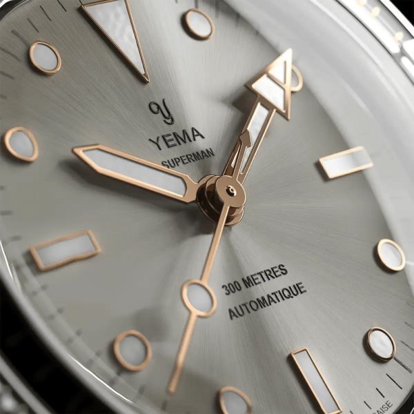 Yema Superman Gilt CMM.10 automatic grey dial steel bracelet 39 mm