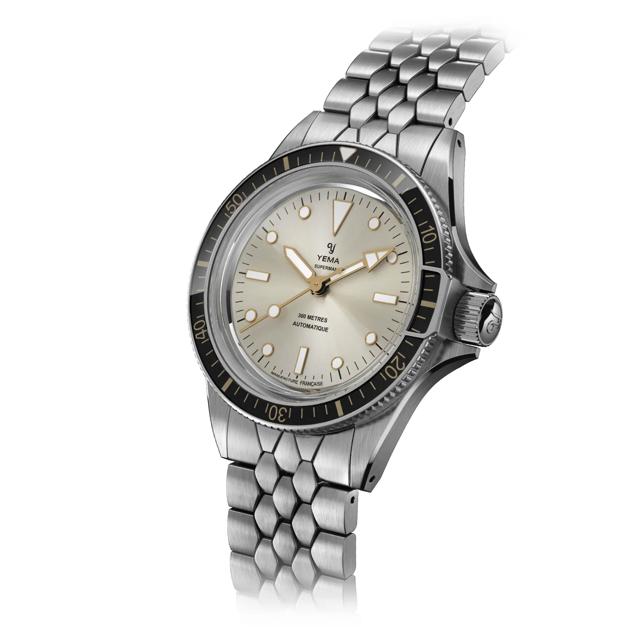 Yema Superman Gilt CMM.10 automatic grey dial steel bracelet 41 mm