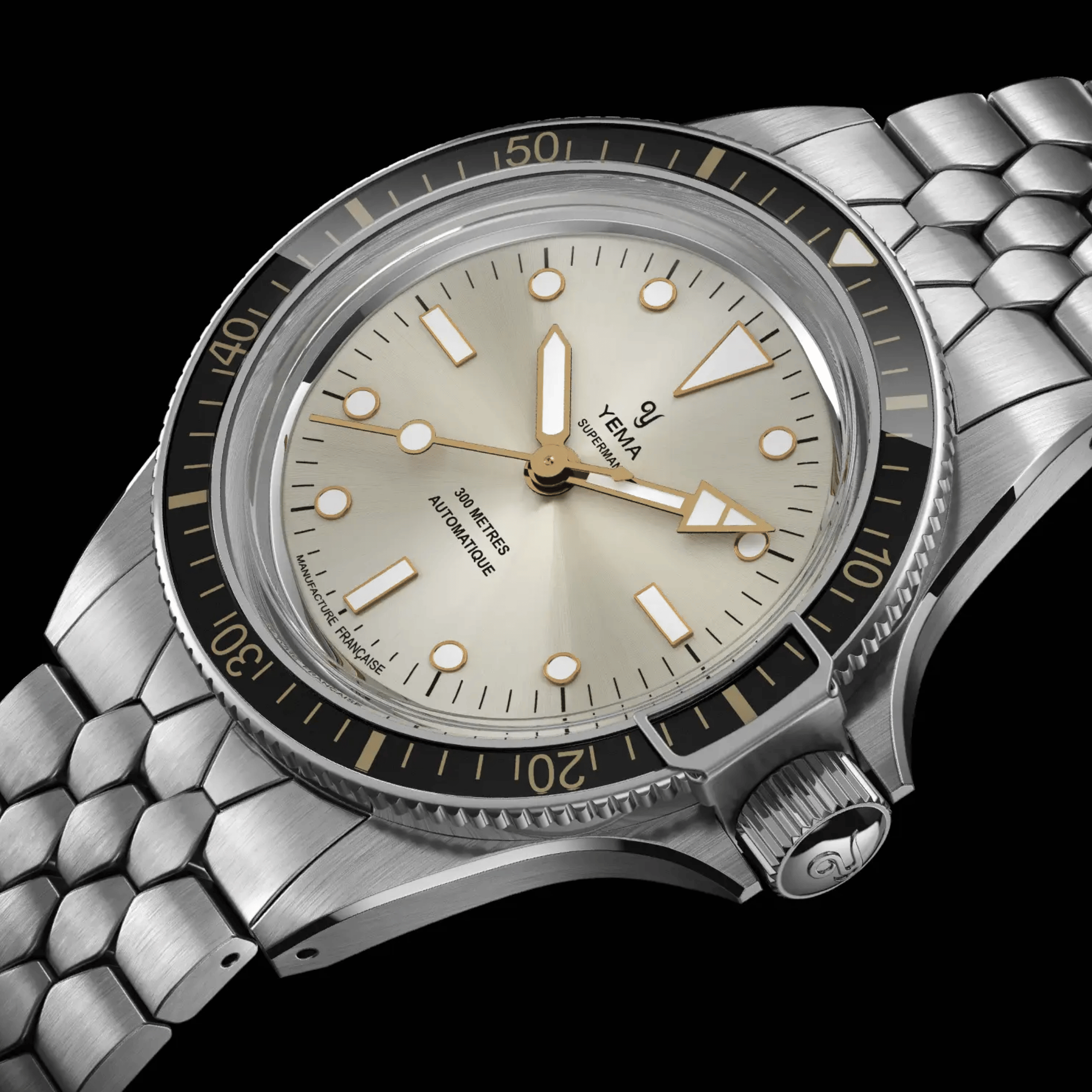 Montre Yema Superman Gilt CMM.10 automatique cadran gris bracelet acier 41 mm