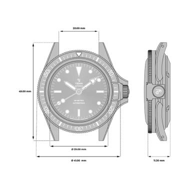 Montre Yema Superman Gilt CMM.10 automatique cadran gris bracelet acier 41 mm
