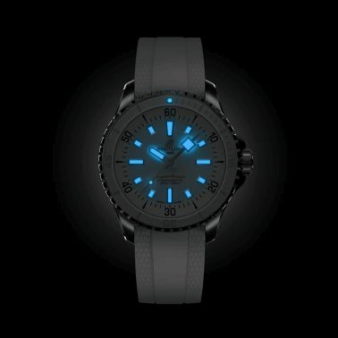 Breitling Superocean automatic watch white dial white rubber strap 36 mm A17377211A1S1