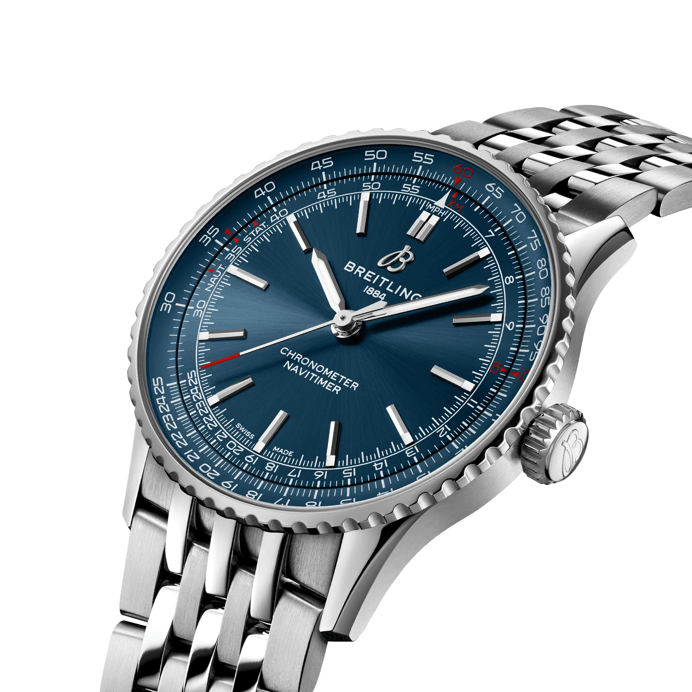 Montre Breitling Navitimer 2024 automatique cadran bleu bracelet acier 41 mm A17329161C1A1