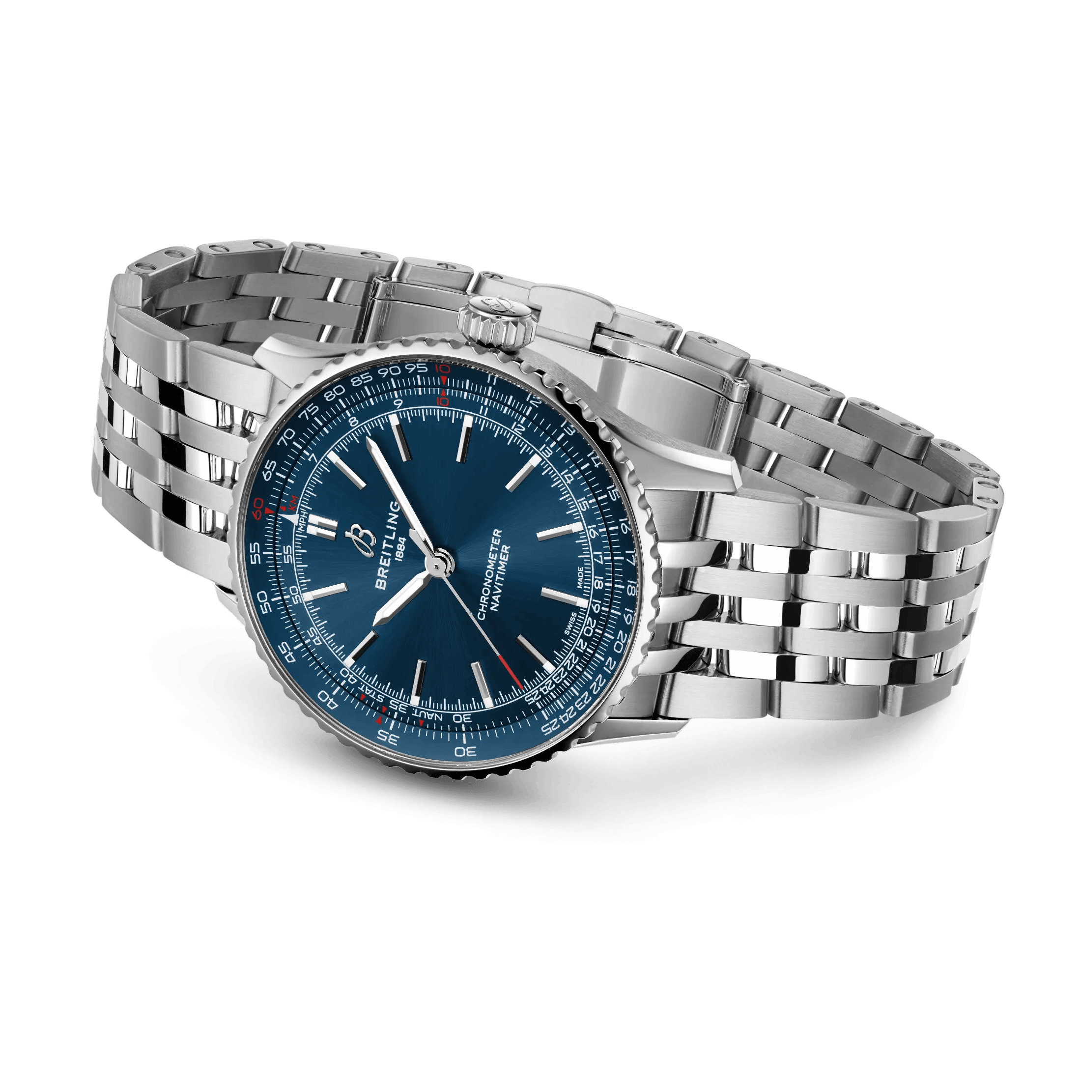 Montre Breitling Navitimer 2024 automatique cadran bleu bracelet acier 41 mm A17329161C1A1