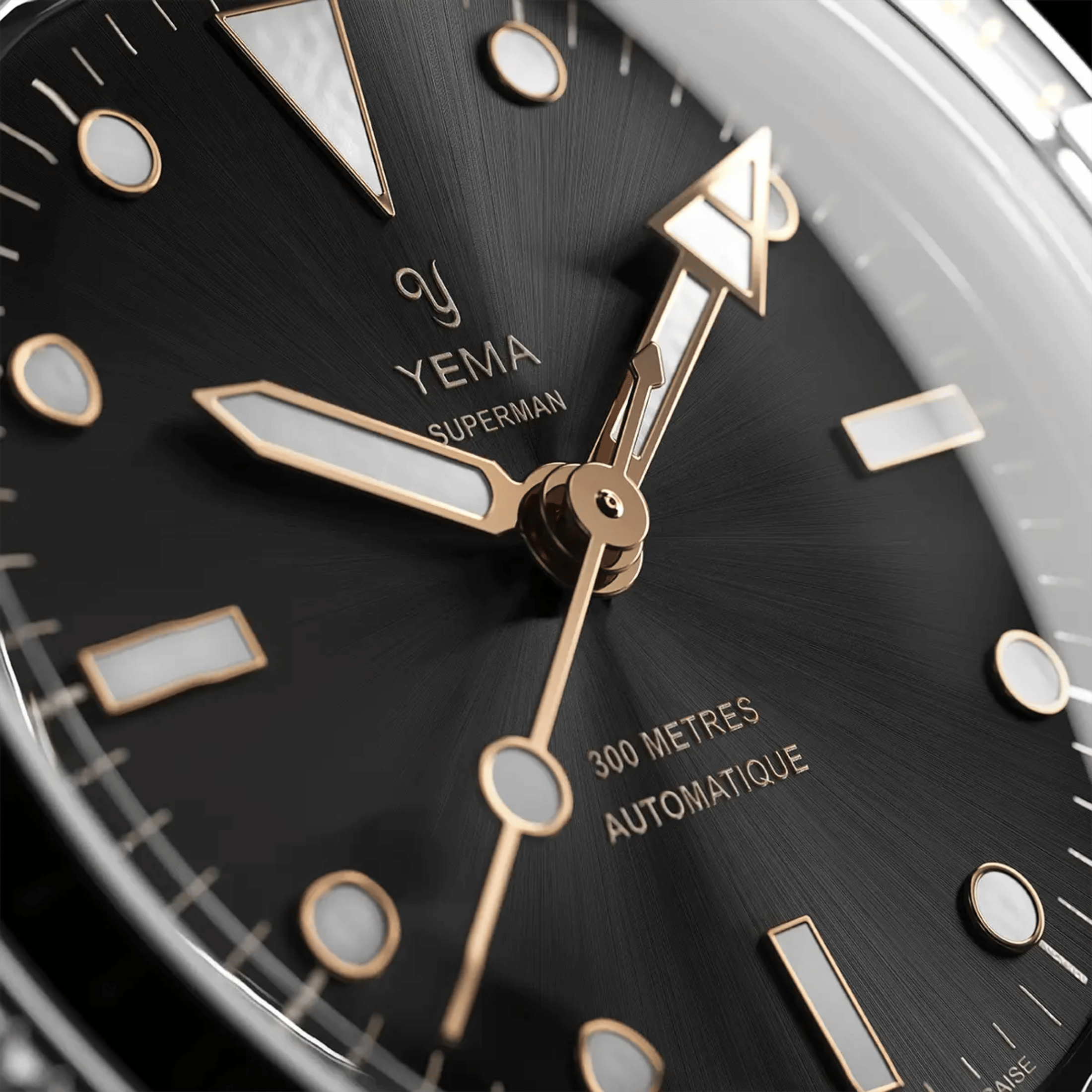 Yema Superman Gilt CMM.10 automatic black dial steel bracelet 41 mm