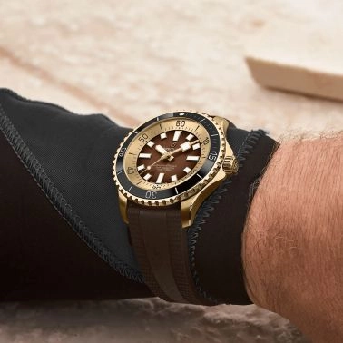 Breitling Superocean Bronze automatic watch chocolate dial chocolate rubber strap 44 mm N17376201Q1S1
