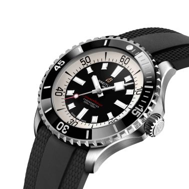 Montre Breitling Superocean automatique cadran bleu bracelet caoutchouc bleu 46 mm A17378211B1S1