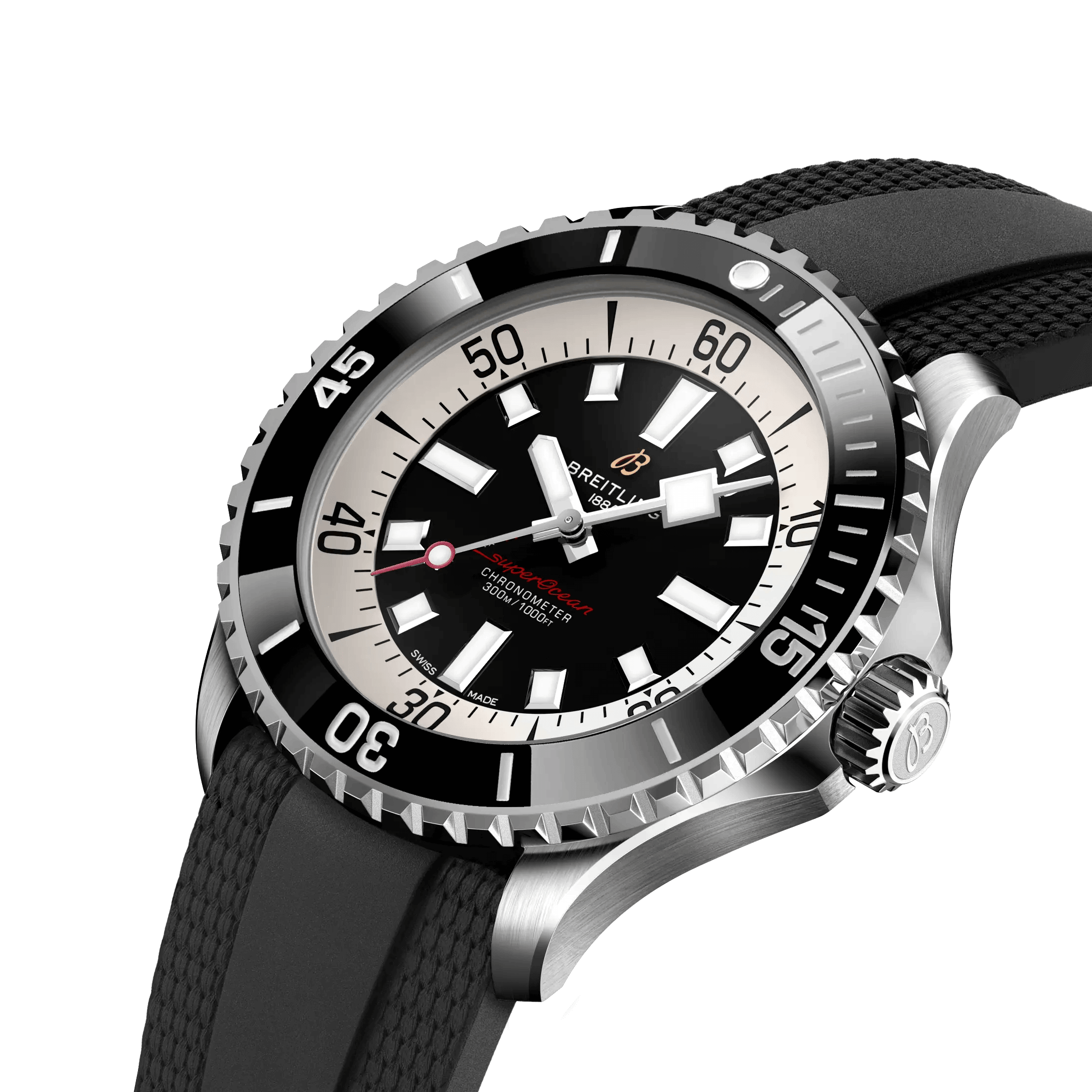 Montre Breitling Superocean automatique cadran bleu bracelet caoutchouc bleu 46 mm A17378211B1S1