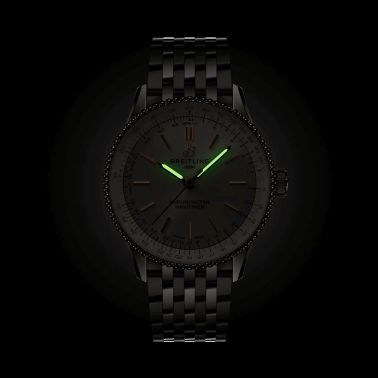 Breitling Navitimer automatic watch silver dial steel bracelet 36 mm A17327211G1A1