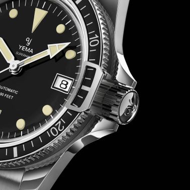 Yema Superman Swiss Edition automatic black dial steel bracelet 41 mm