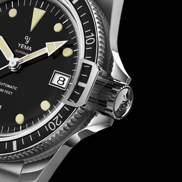 Yema Superman Swiss Edition automatic black dial steel bracelet 41 mm