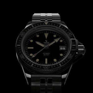 Yema Superman Swiss Edition automatic black dial steel bracelet 41 mm