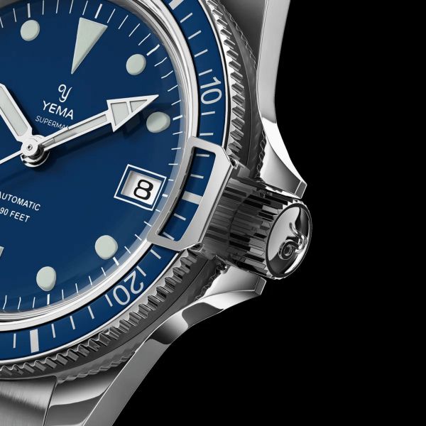 Montre Yema Superman Swiss Edition automatique cadran bleu bracelet acier 39 mm