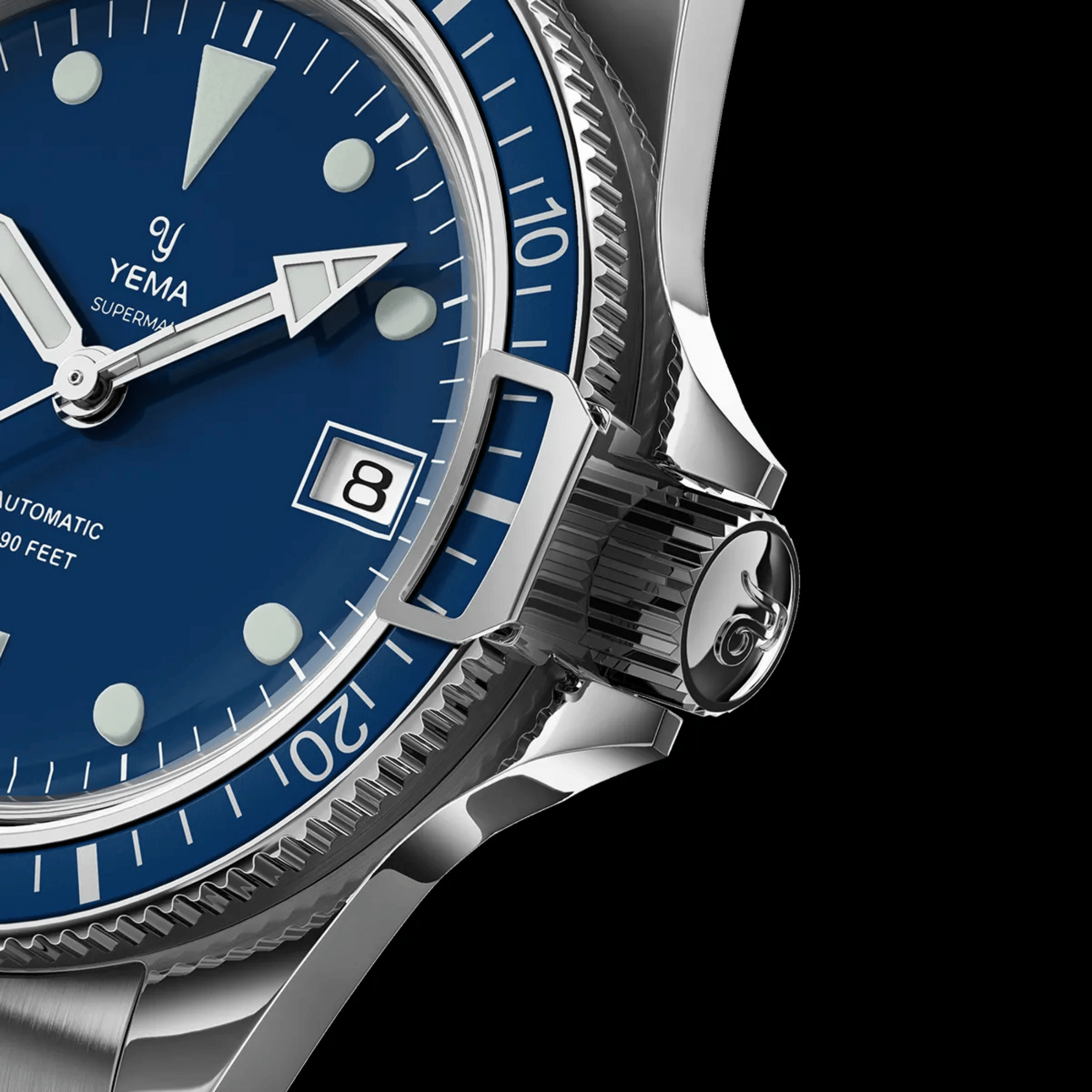 Montre Yema Superman Swiss Edition automatique cadran bleu bracelet acier 39 mm