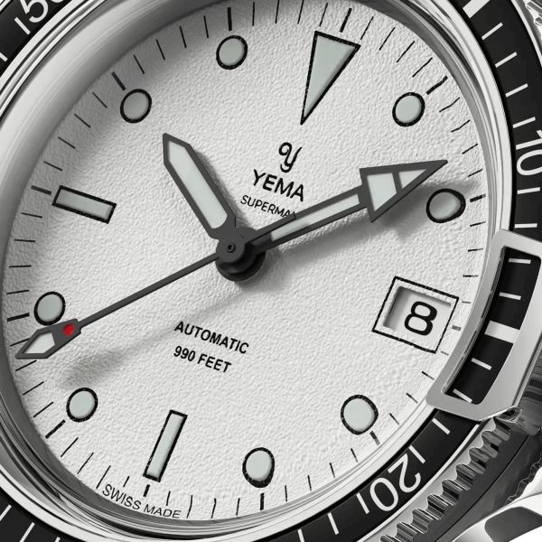 Yema Superman Swiss Edition automatic white dial steel bracelet 41 mm