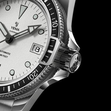 Yema Superman Swiss Edition automatic white dial steel bracelet 41 mm