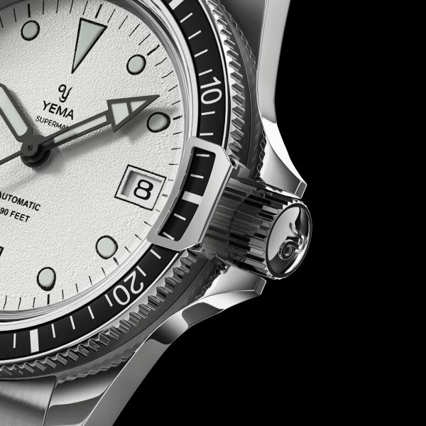 Yema Superman Swiss Edition automatic white dial steel bracelet 41 mm