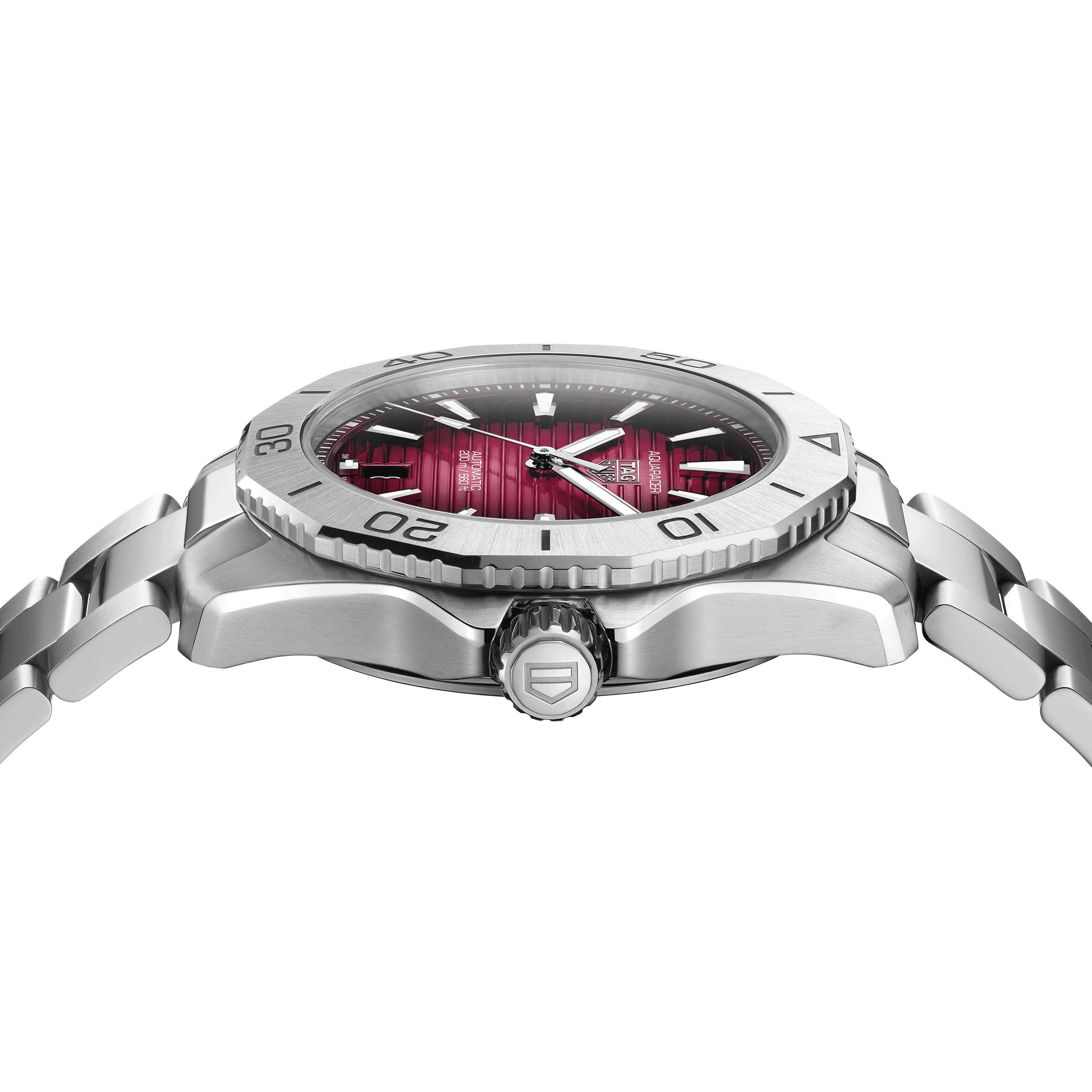 TAG Heuer Aquaracer Professional 200 automatic watch red dial steel bracelet 40 mm WBP2114.BA0627