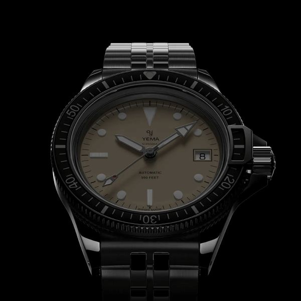 Yema Superman Swiss Edition automatic beige dial steel bracelet 41 mm