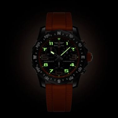 Breitling Professional Endurance Pro quartz black dial orange rubber bracelet 44 mm