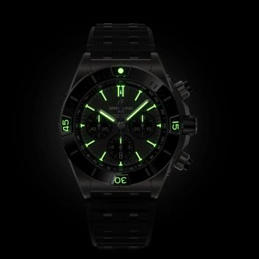 Breitling Super Chronomat Titanium B01 automatic watch anthracite dial black rubber strap 44 mm