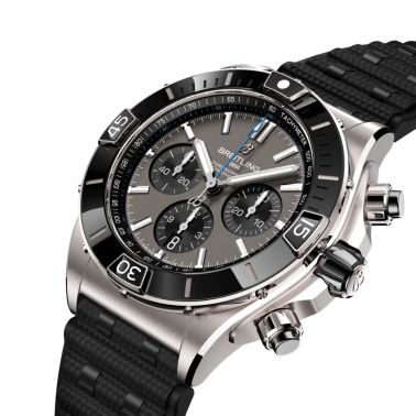 Breitling Super Chronomat Titanium B01 automatic watch anthracite dial black rubber strap 44 mm