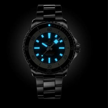 Breitling Superocean automatic watch black dial steel bracelet 42 mm