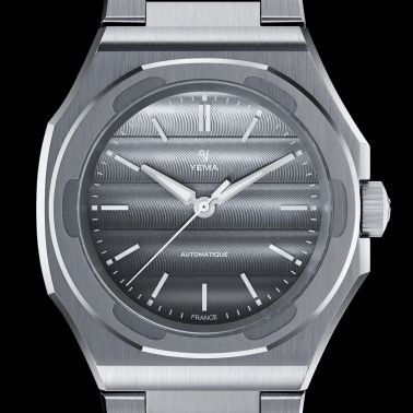 Montre Yema Wristmaster Traveller automatique cadran gris bracelet acier 39 mm