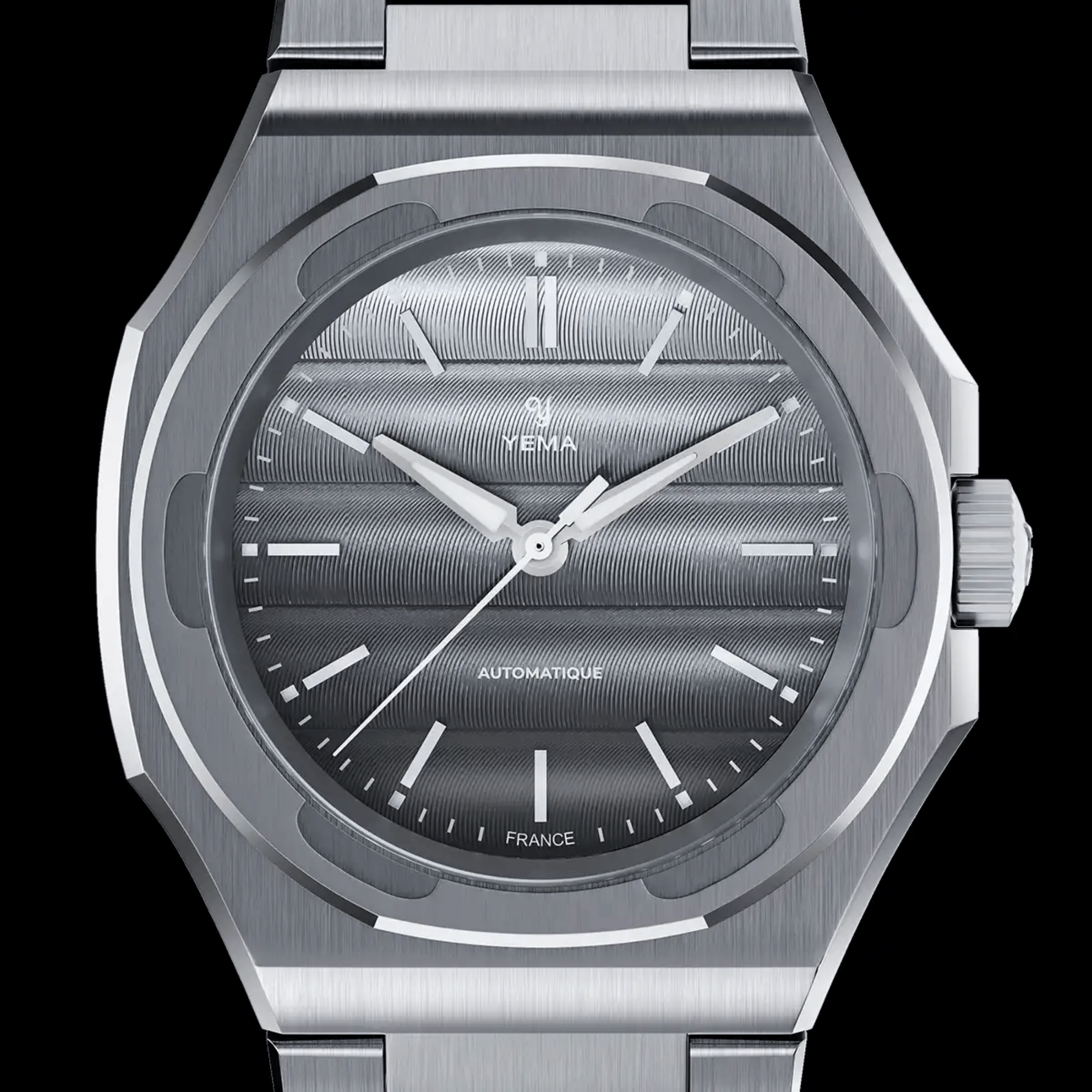 Montre Yema Wristmaster Traveller automatique cadran gris bracelet acier 39 mm