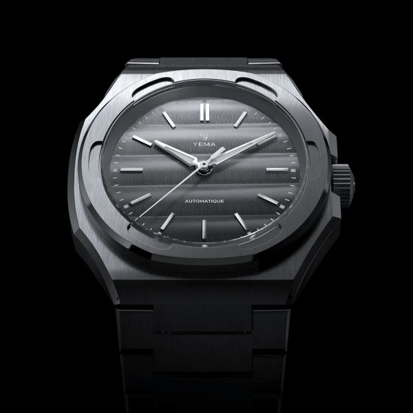 Montre Yema Wristmaster Traveller automatique cadran gris bracelet acier 39 mm