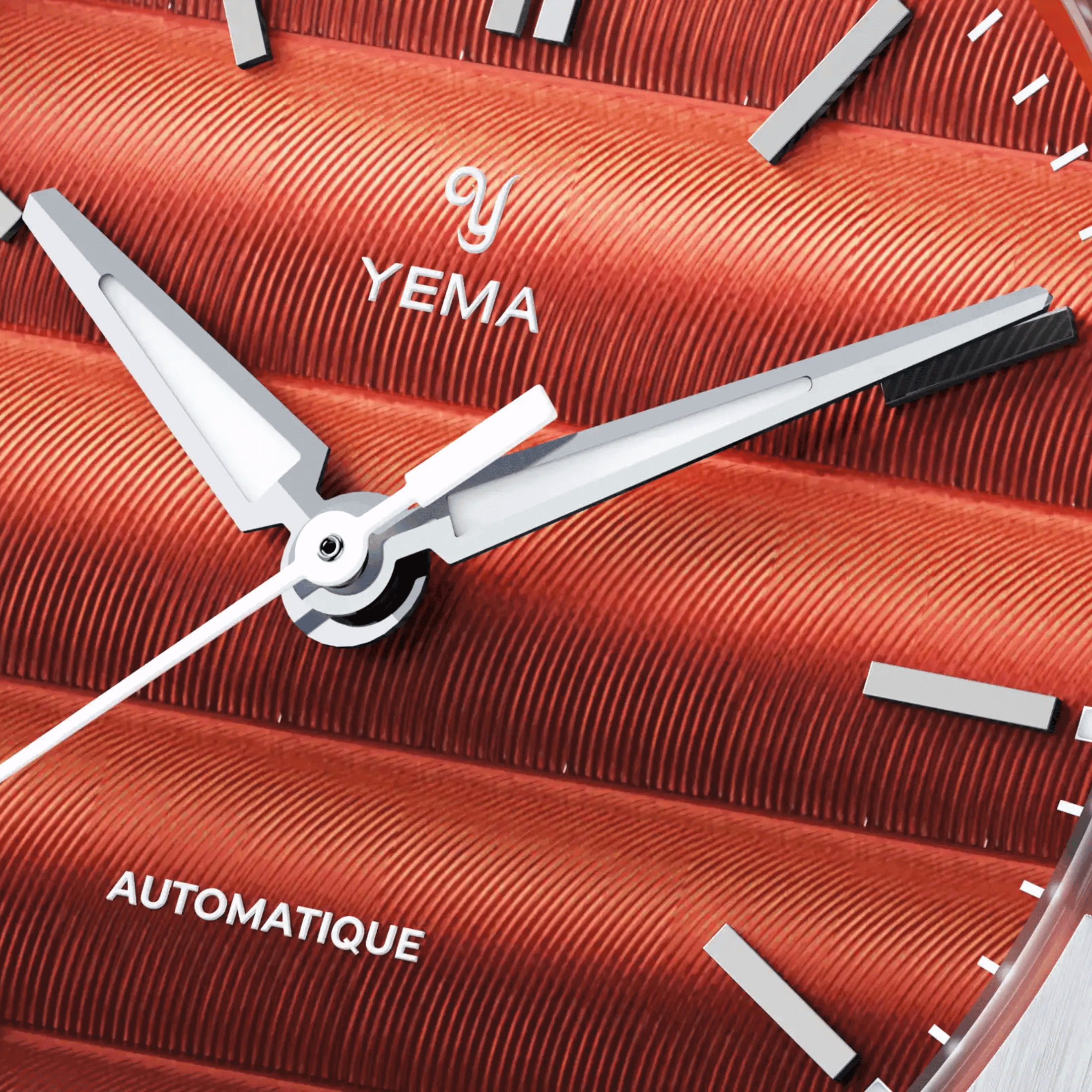 Yema Wristmaster Traveller automatic red dial steel bracelet 39 mm