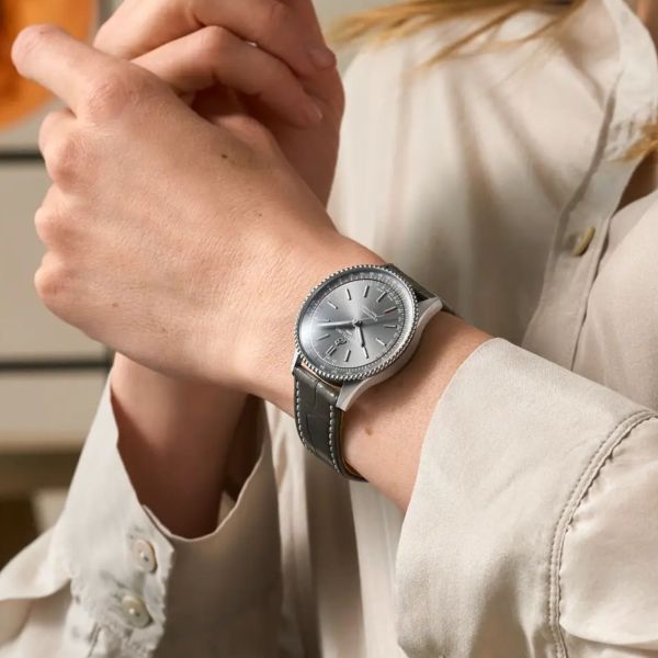 Breitling Navitimer automatic watch anthracite dial anthracite leather strap 36 mm