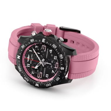Breitling Professional Endurance Pro quartz black dial pink rubber bracelet 38 mm