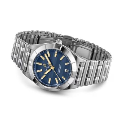 Breitling Chronomat Six Nations France quartz blue dial steel bracelet 32 mm