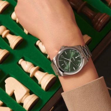 Longines Conquest 2023 automatic watch green dial steel bracelet 41 mm
