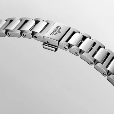 Montre Longines Conquest Or rose automatique cadran violet bracelet acier et or rose 34 mm