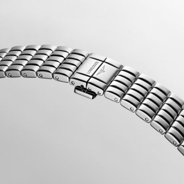 Montre Longines Mini DolceVita Diamants quartz cadran argent soleillé bracelet acier 21,5 x 29 mm