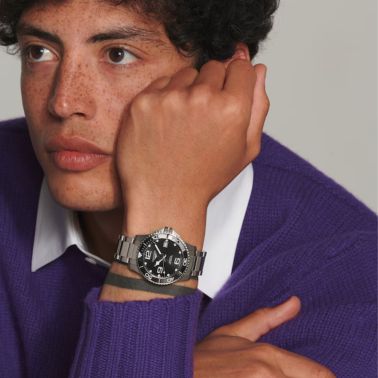 Longines HydroConquest automatic watch black dial steel bracelet 39 mm