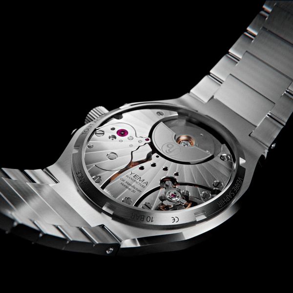 Montre Yema Wristmaster Slim CMM.20 Micro-Rotor automatique cadran bleu bracelet acier 39 mm