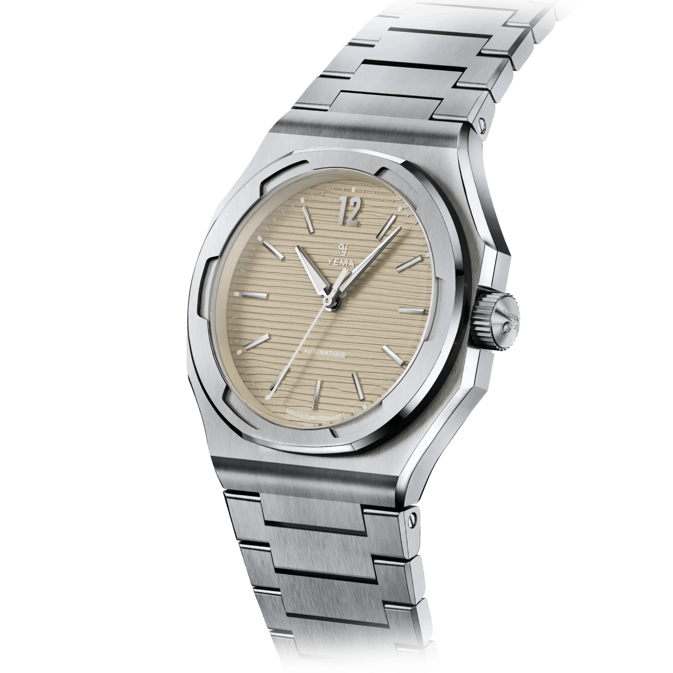 Yema Wristmaster Slim CMM.20 Micro-Rotor automatic champagne dial steel bracelet 39 mm