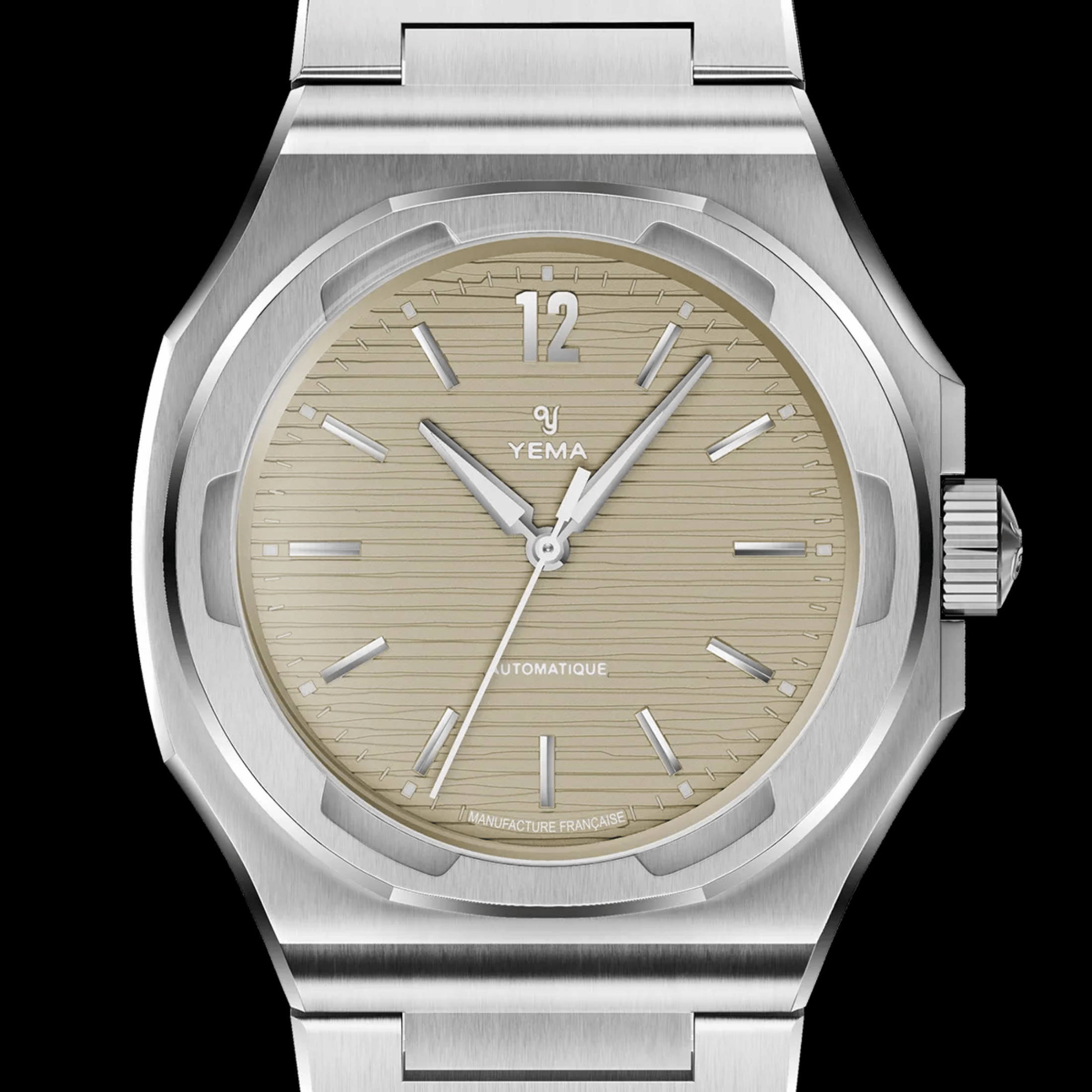 Yema Wristmaster Slim CMM.20 Micro-Rotor automatic champagne dial steel bracelet 39 mm